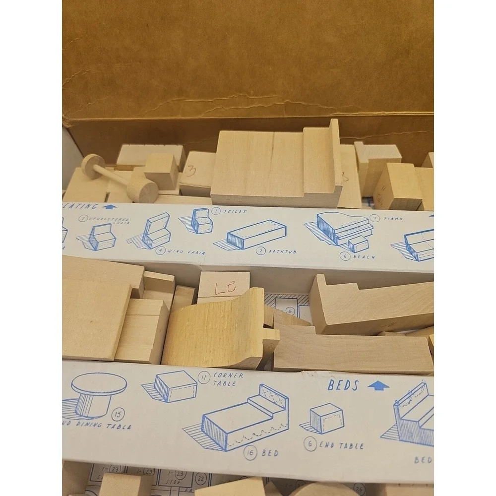 Paul MacAlister‎ Original Plan-A-Room 1950s Wooden Pieces Box Manual Vintage
